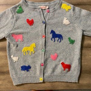 Cath Kidson chiildrens fam animals cardigan sweater 7-8
